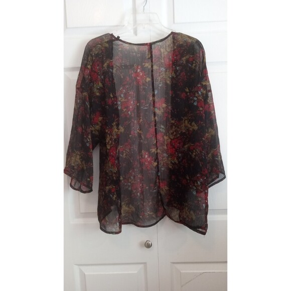 xhiliration sheer floral open front dressy cover - Picture 2 of 6